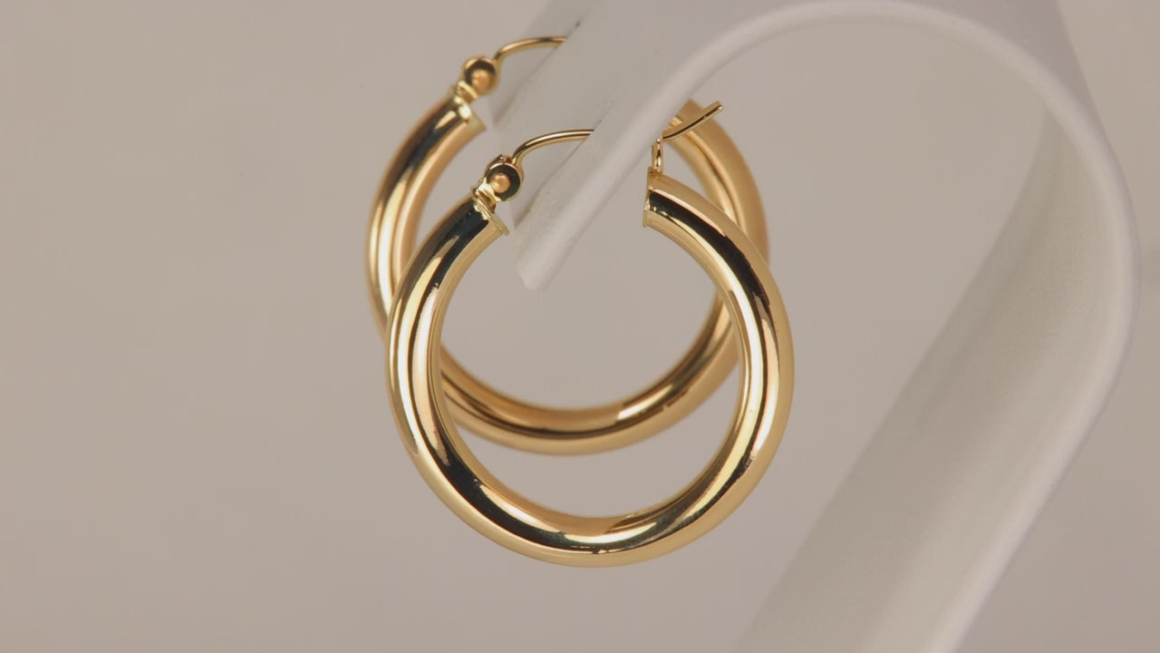 14K Yellow Gold Hoop Earrings
