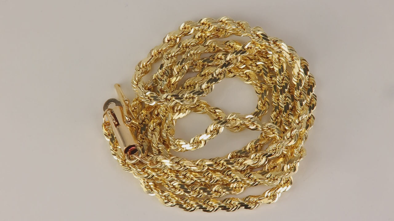 14K Yellow Gold Rope Chain 20"