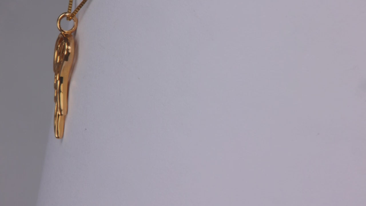 14K Yellow Gold Angel Wing Necklace