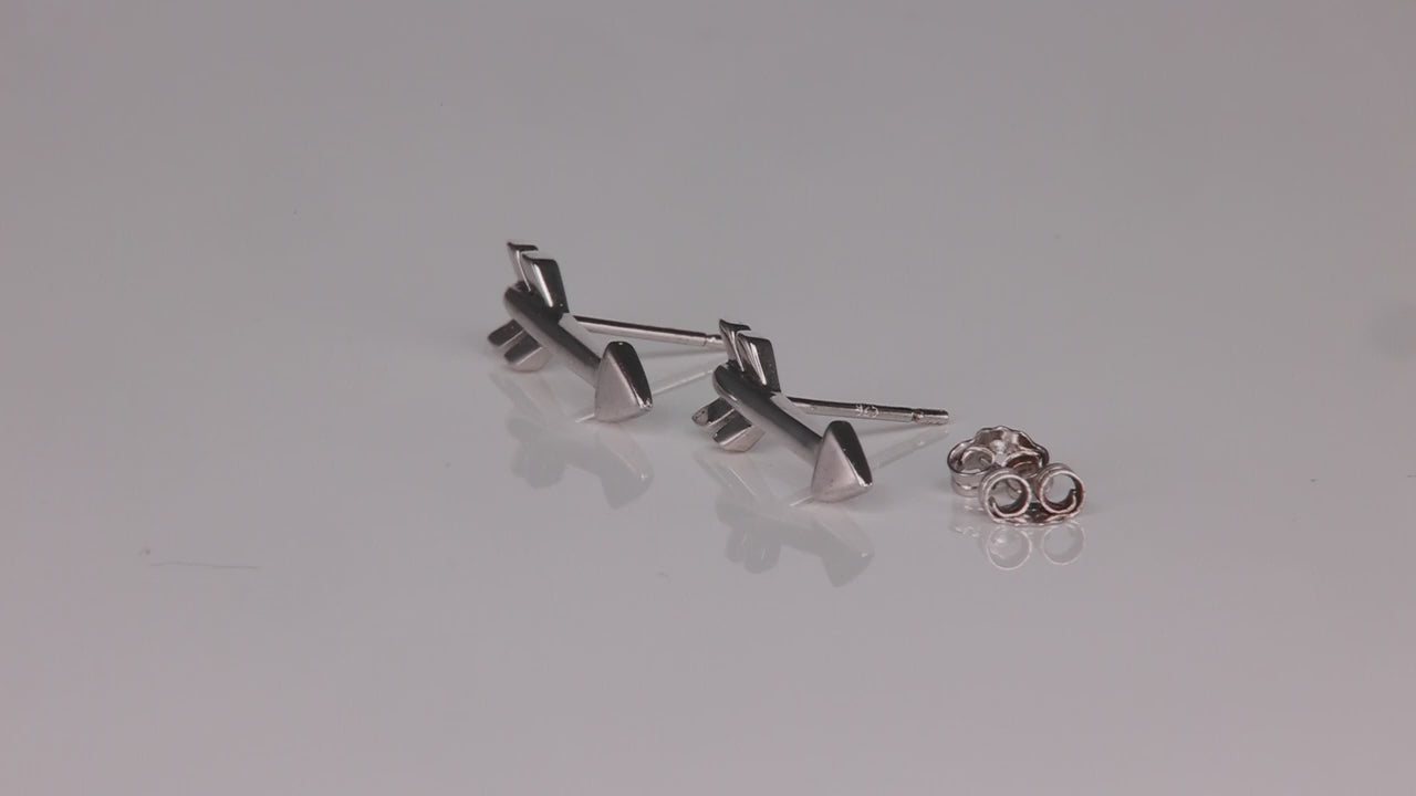 Sterling Silver Arrow Stud Earrings