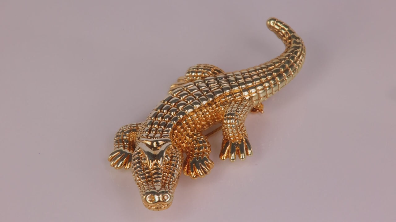14K Yellow Gold Alligator Pin