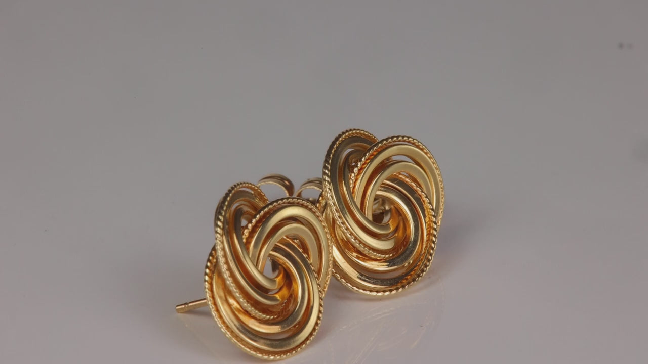 14K Yellow Gold Knot Stud Earrings