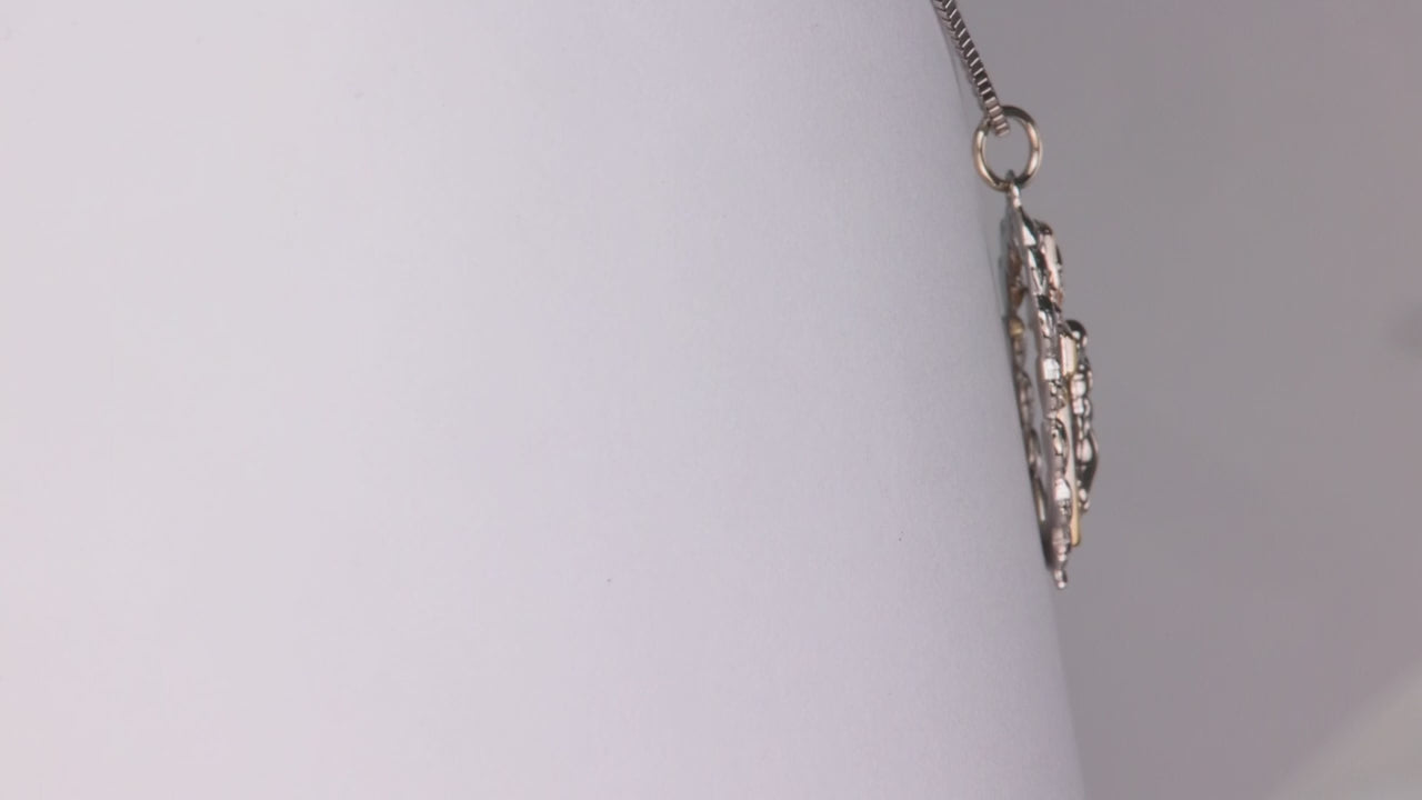 10K White and Yellow Gold Crucifix Pendant