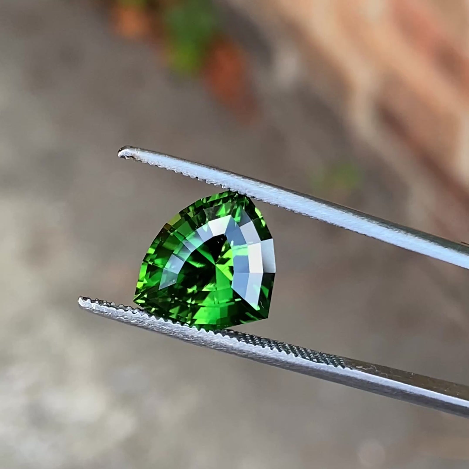 Stepped Triangular Cut Chrome Green Tourmaline 4.92 Carats
