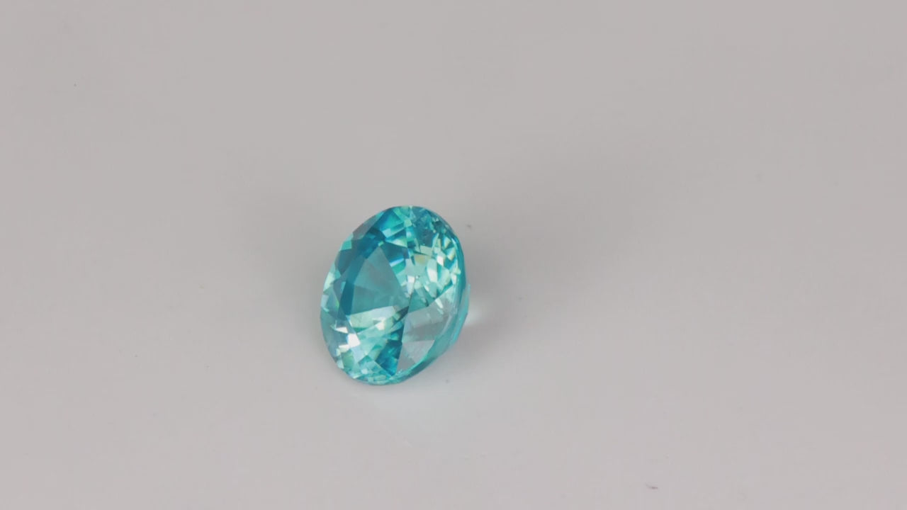 Round Brilliant Cut Blue Zircon 1.57 Carats