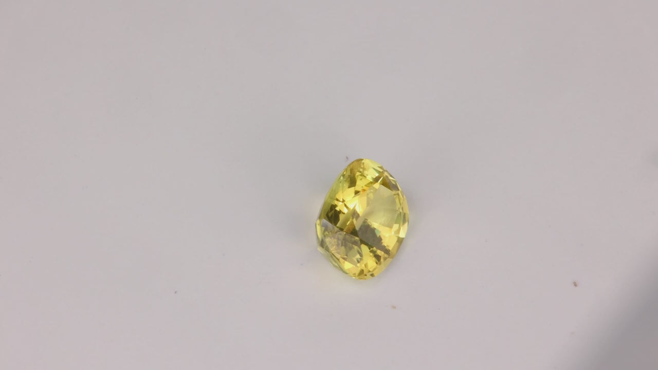 Antique Cushion Cut Yellow Sapphire 2.09 Carats