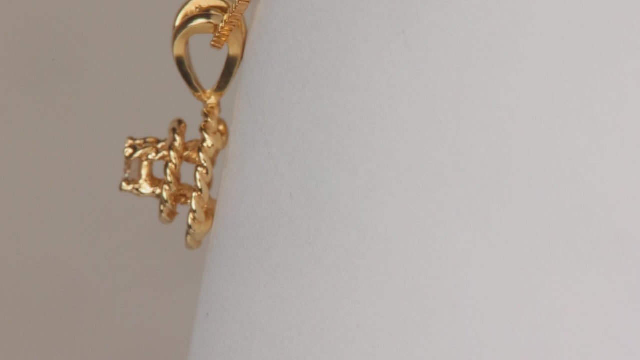 14K Yellow Gold Diamond Pendant .07cts
