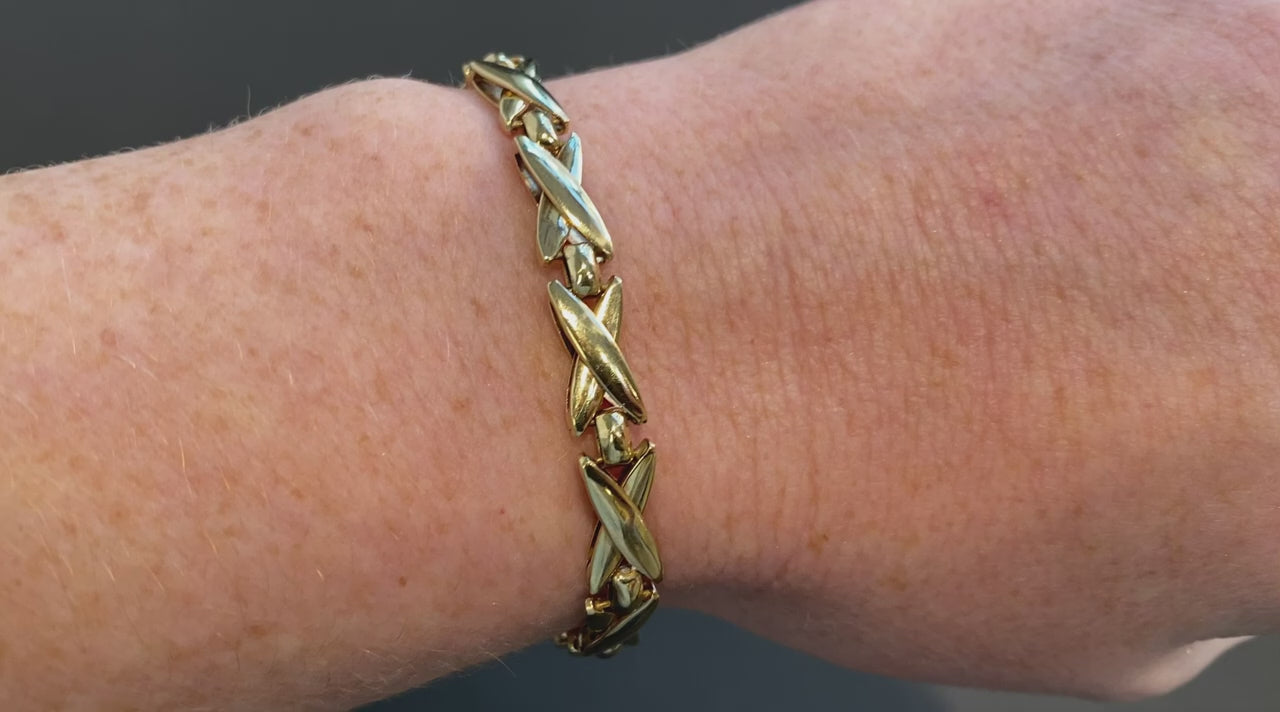 14K Yellow Gold X Link Bracelet