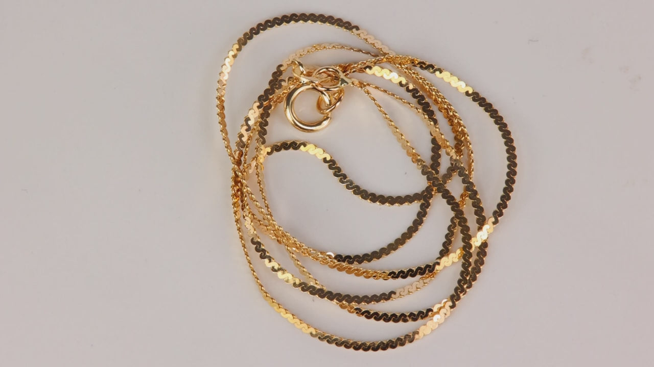 14K Yellow Gold Serpentine Chain 16"