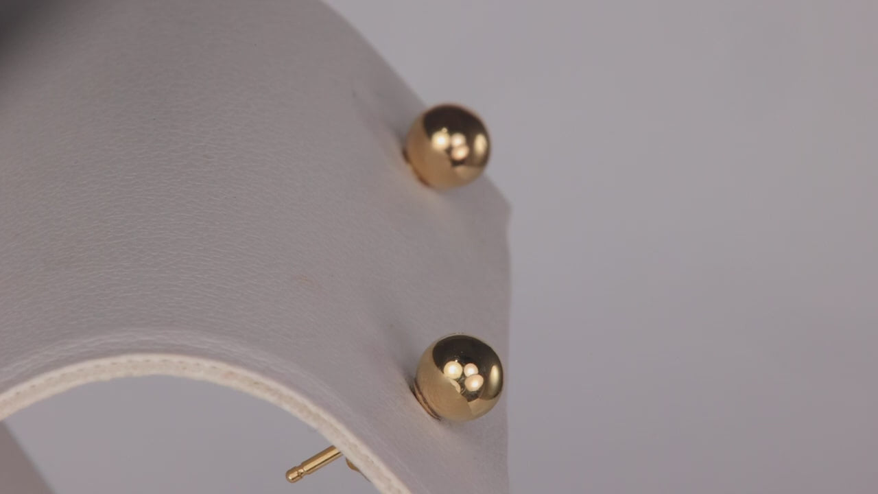 14K Yellow Gold Ball Stud Earrings