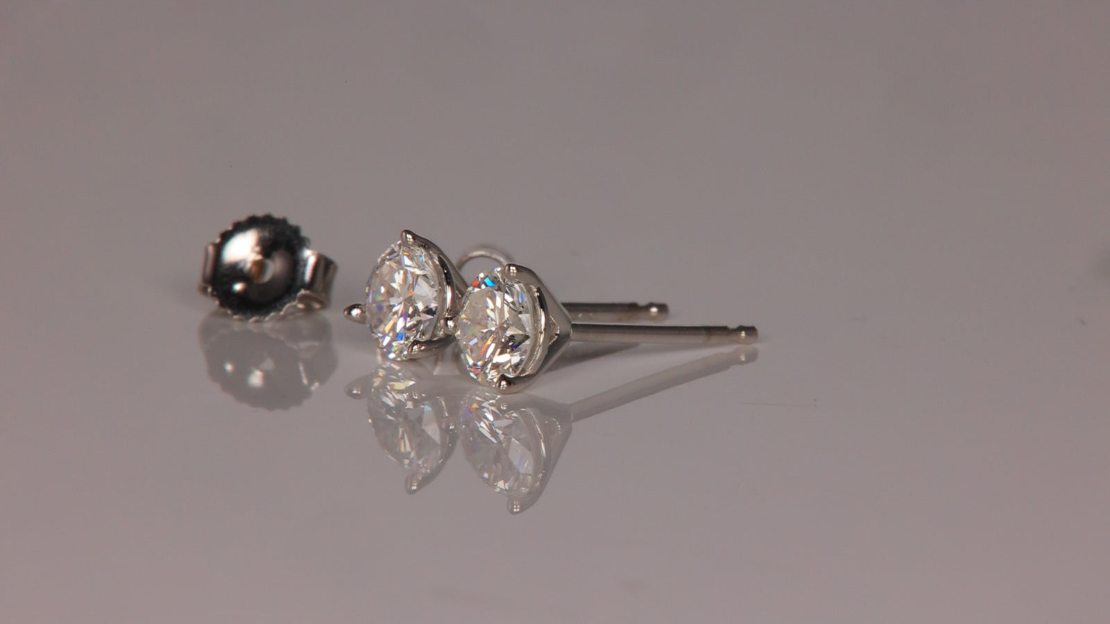 14K White Gold Round Brilliant Studs .71 Carats