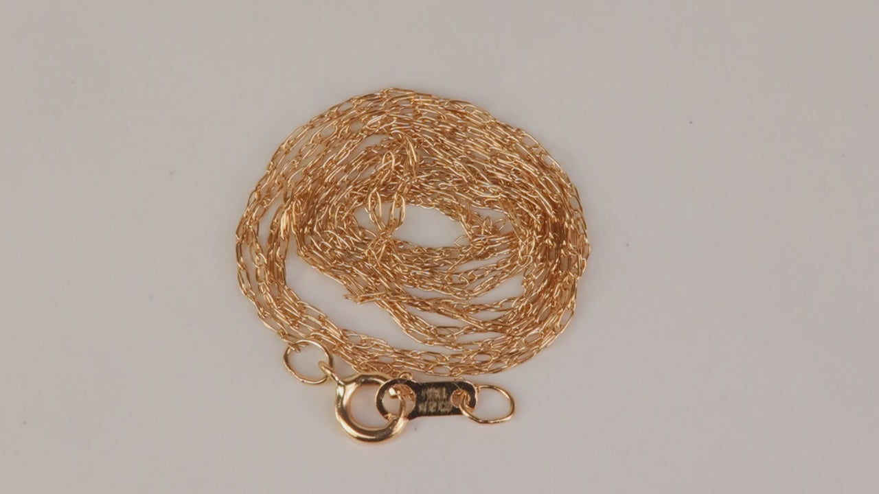 14K Yellow Gold Dainty Rope Chain 18.5"
