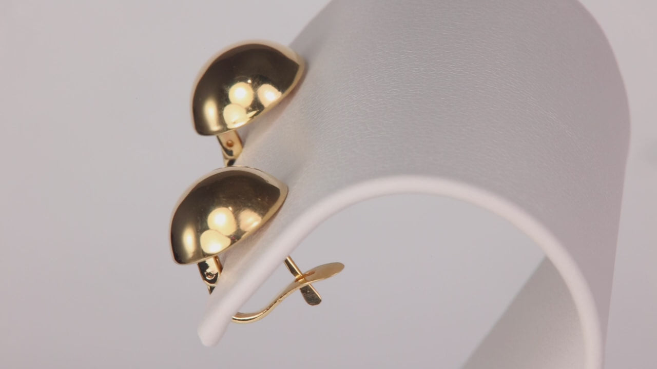 14K Yellow Gold Dome Earrings