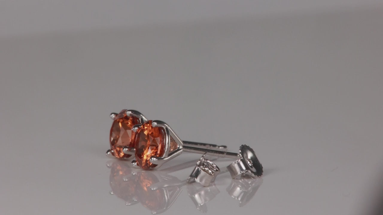 14K White Gold Imperial Zircon Stud Earrings 2.42 Carats