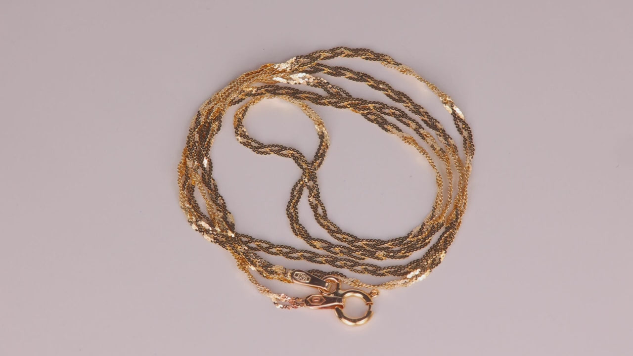 14K Yellow Gold Braided S Link Chain 18"