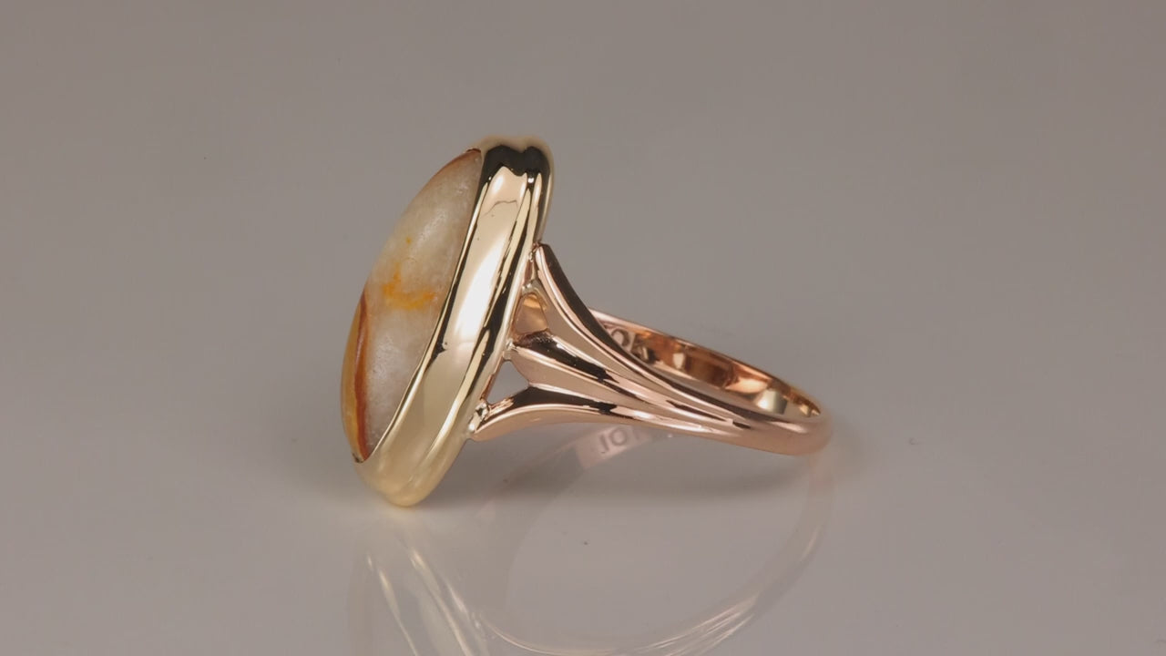 10K Yellow and Rose Gold Jasper Ring