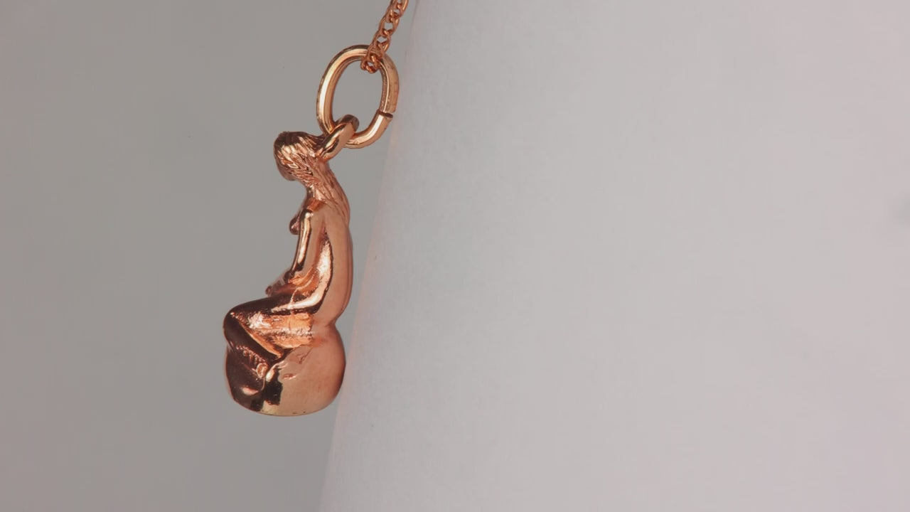 10K Rose Gold Little Mermaid of Denmark Pendant/Charm
