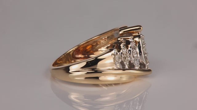 10K Yellow Gold and Diamond Statement Ring .41cts
