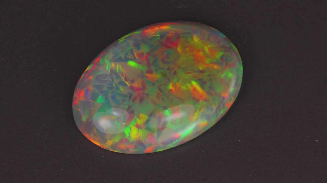 Oval Cabochon Cut Semi Black Opal 30.04cts