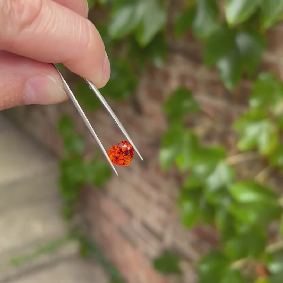 Heart Shape Brilliant Cut Spessartite Garnet 3.78 Carats