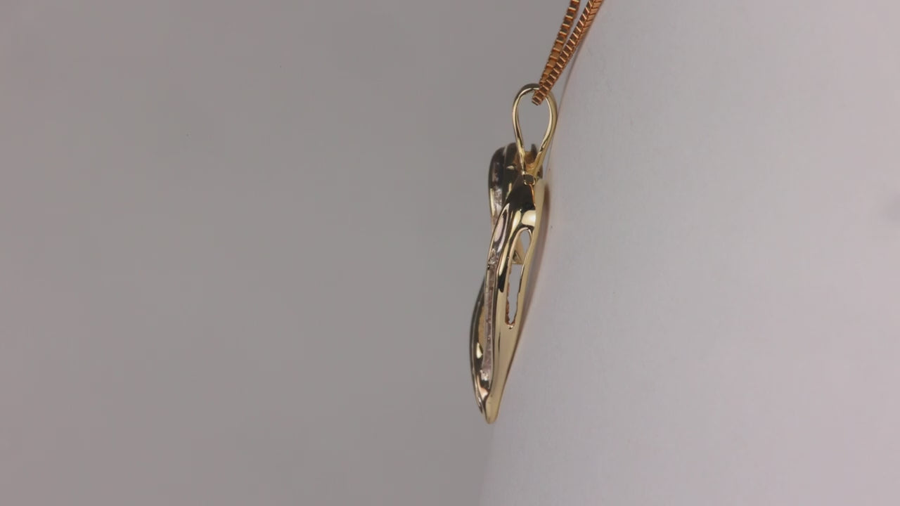 10K Yellow Gold Diamond Accented Heart Pendant .08cts