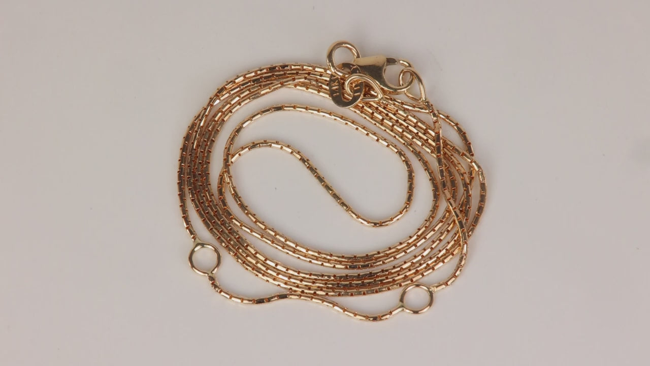 14K Yellow Gold Rounded Box Chain with Extender 18-20"