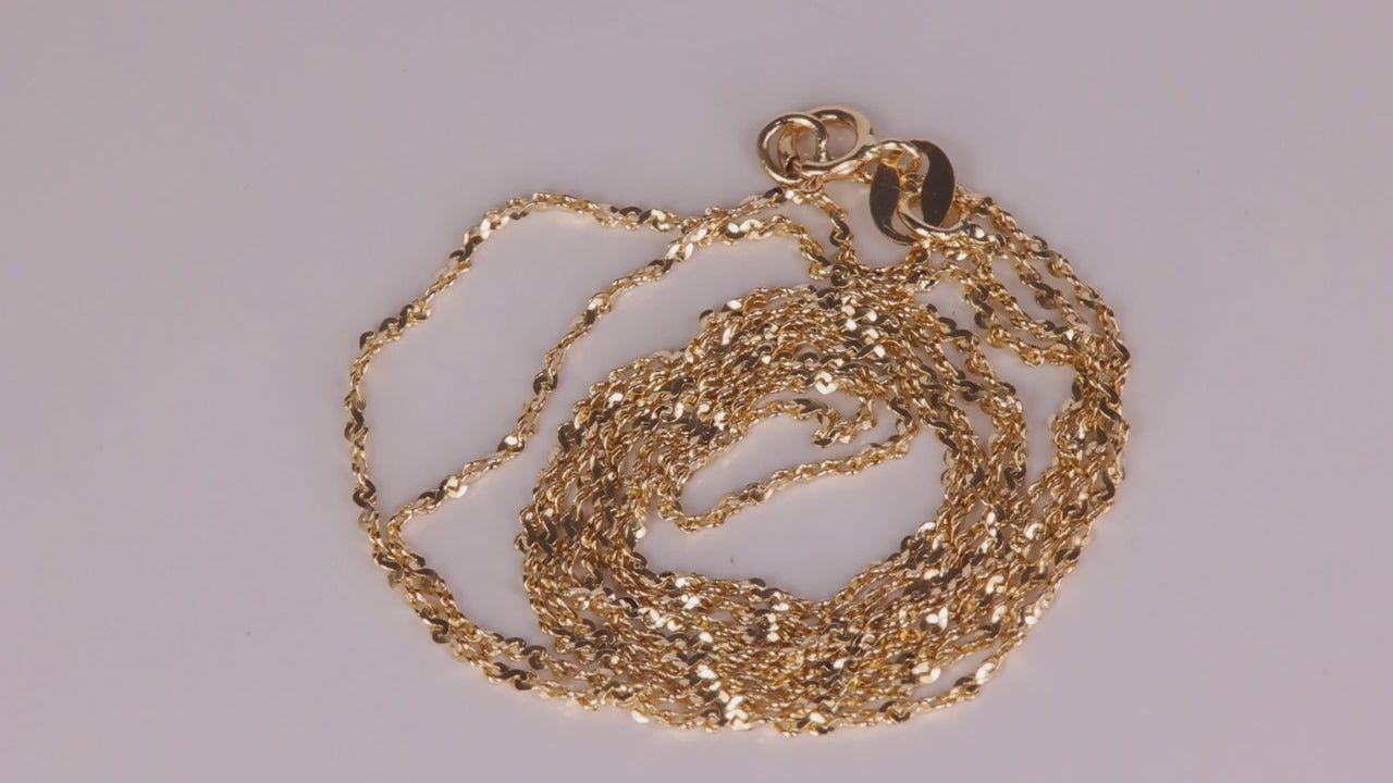 14K Yellow Gold Twisted S Link Chain 24"