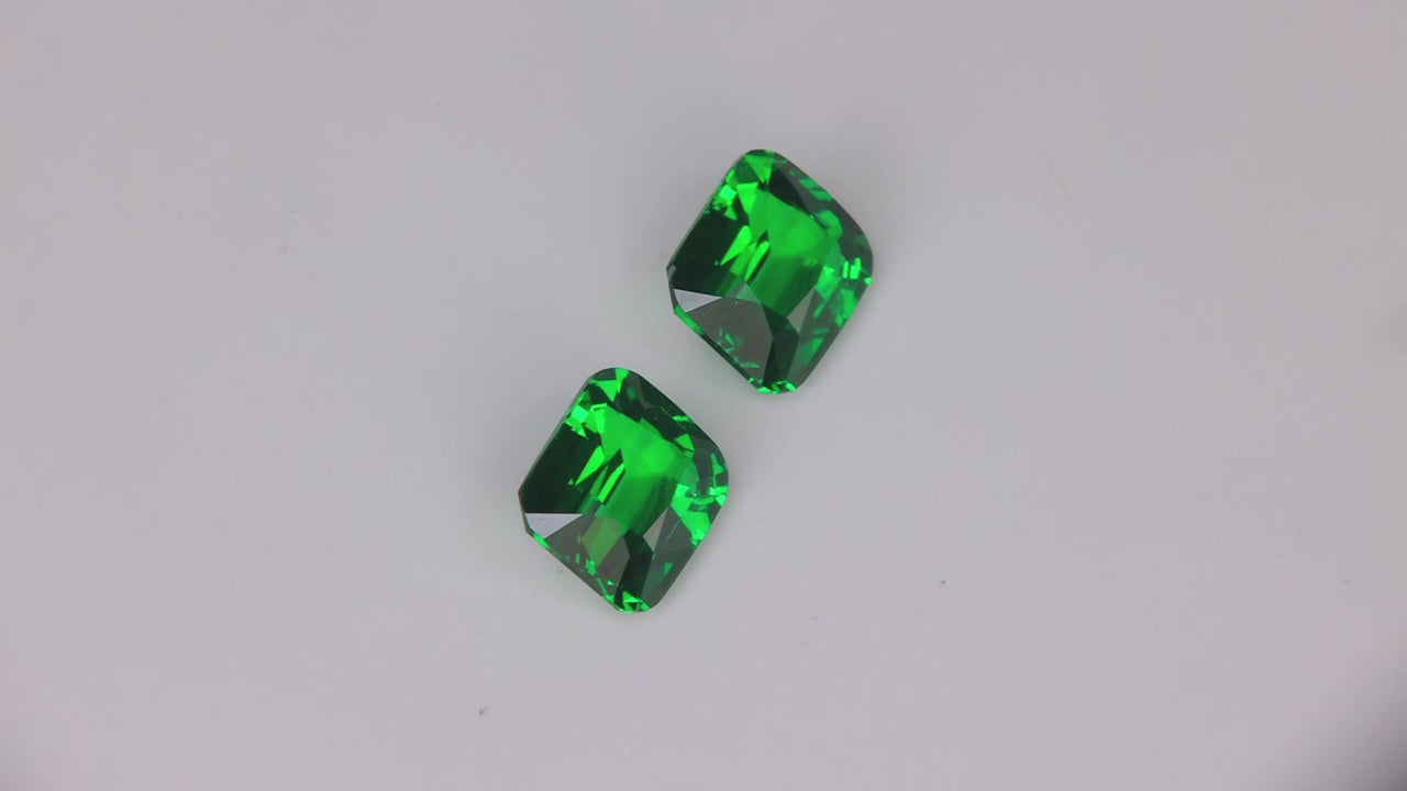 Pair Of Emerald Cut Tsavorite Garnets 3.03cts