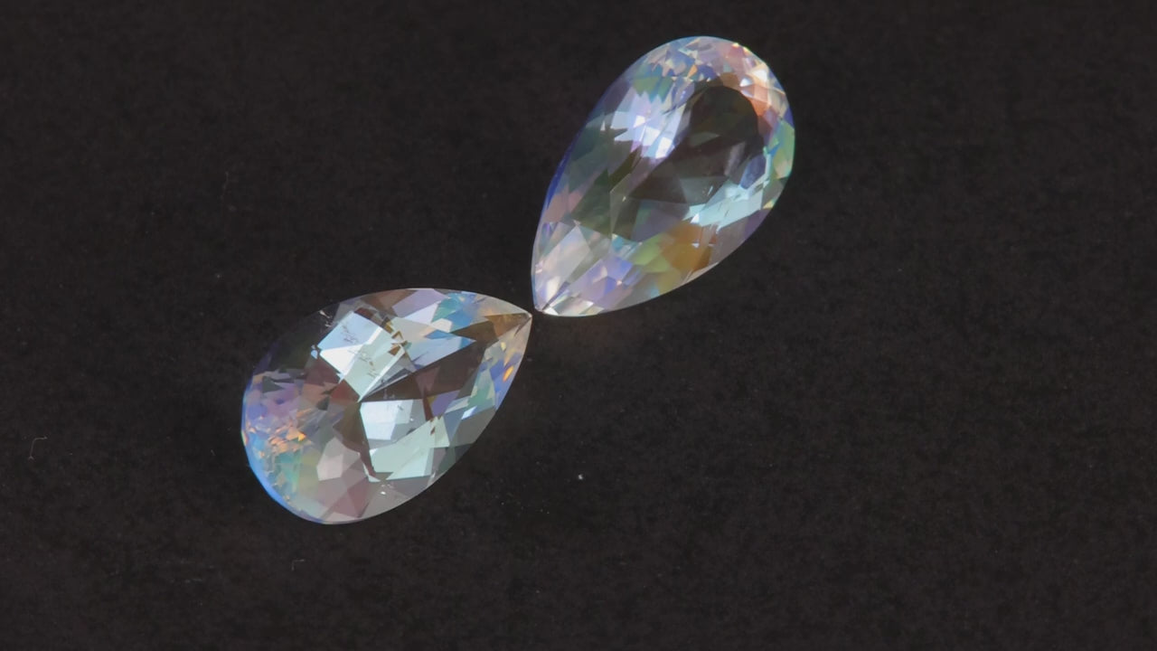 Pair of Pear Shape Brilliant Cut Moonstones 6.48cttw