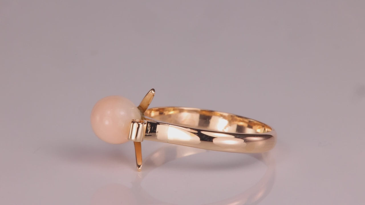 14K Yellow Gold Coral Ring