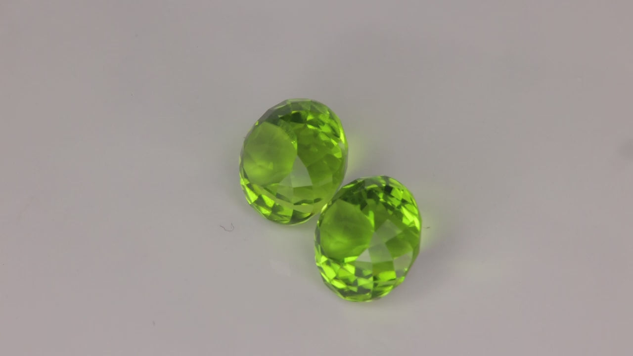 Pair of Portuguese Round Cut Peridot From Pakistan 8.47cts