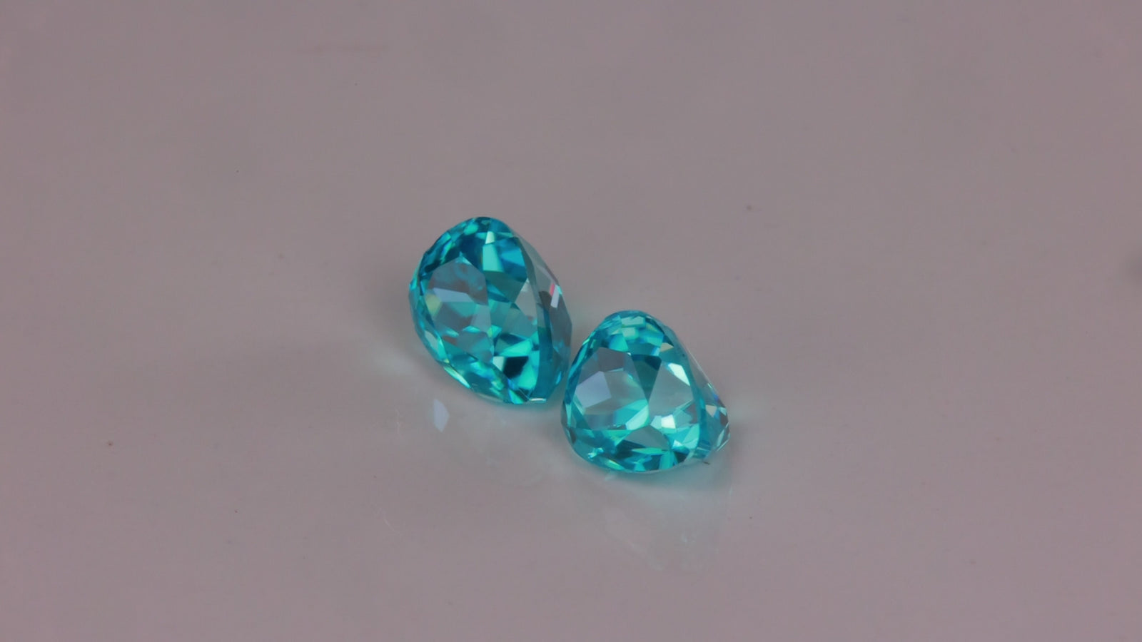 25% OFF w/ Code RARE25 | Pair of Pear Shape Brilliant Cut Blue Zircons 3.30 Carats