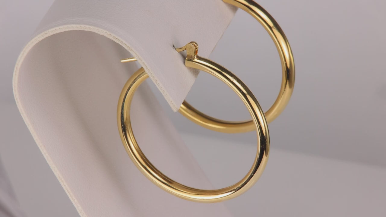 14K Yellow Gold Hoop Earrings