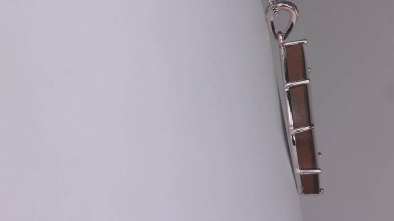 14K White Gold Ammolite Pendant