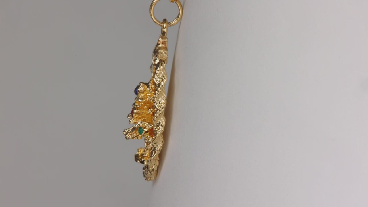 14K Yellow Gold Christmas Tree Pendant/Charm