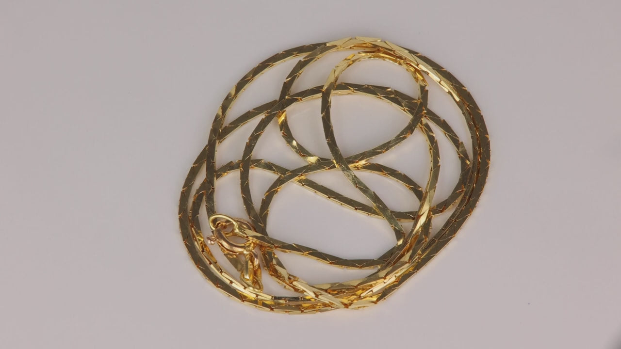 14K Yellow Gold Cobra Link Chain 24"