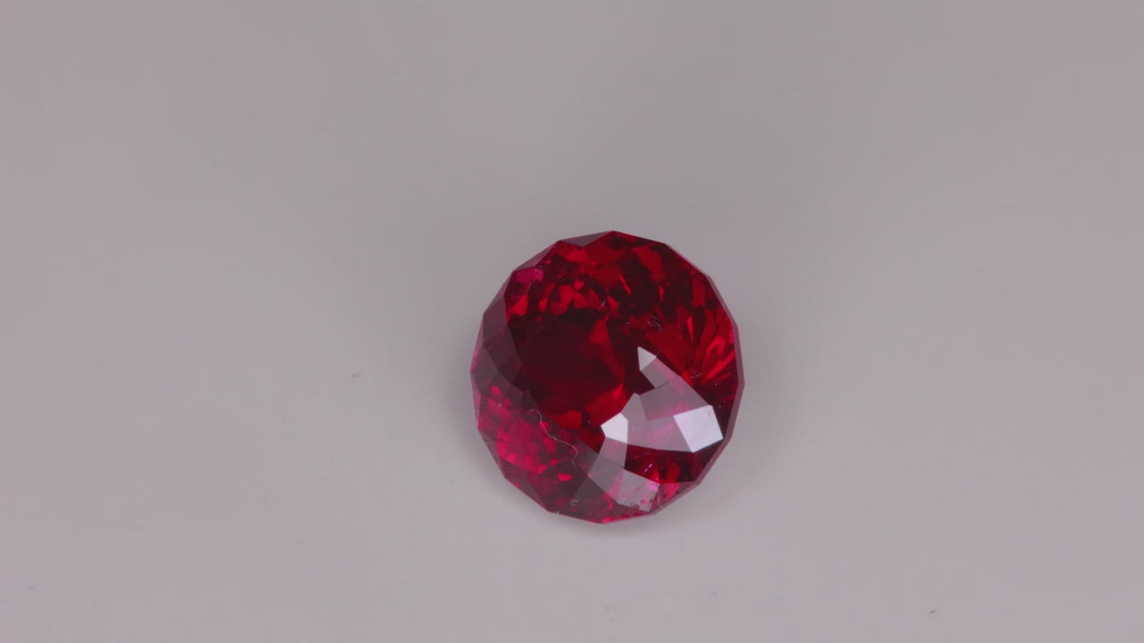 Round Portuguese Cut Rhodolite Garnet 7.81 Carats