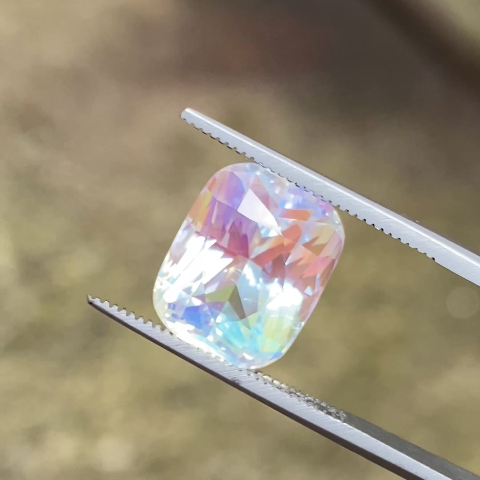 Antique Cushion Cut Rainbow Moonstone From Madagascar 7.90cts
