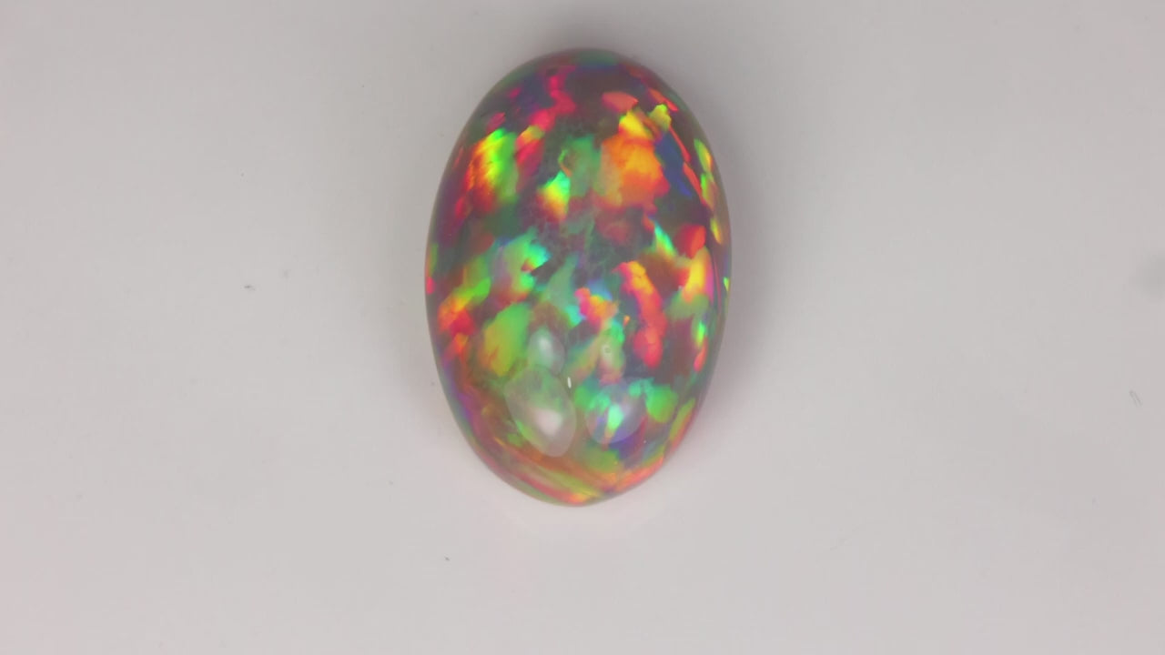 Oval Cabochon Cut Semi Black Opal 11.26 Carats