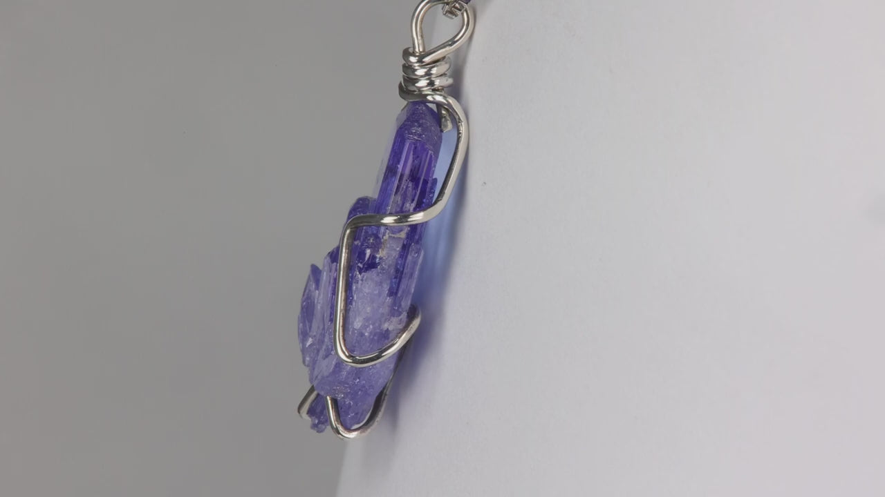 Sterling Silver Tanzanite Crystal Pendant