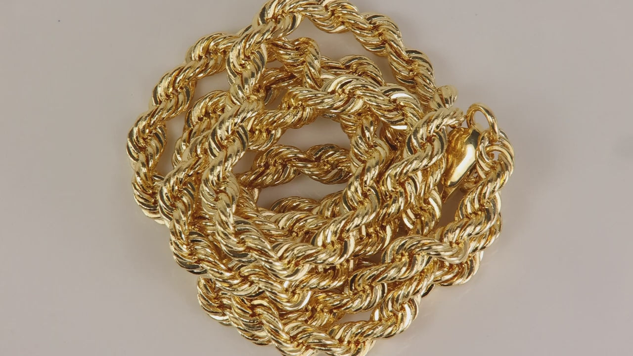 14K Yellow Gold Rope Chain 18"
