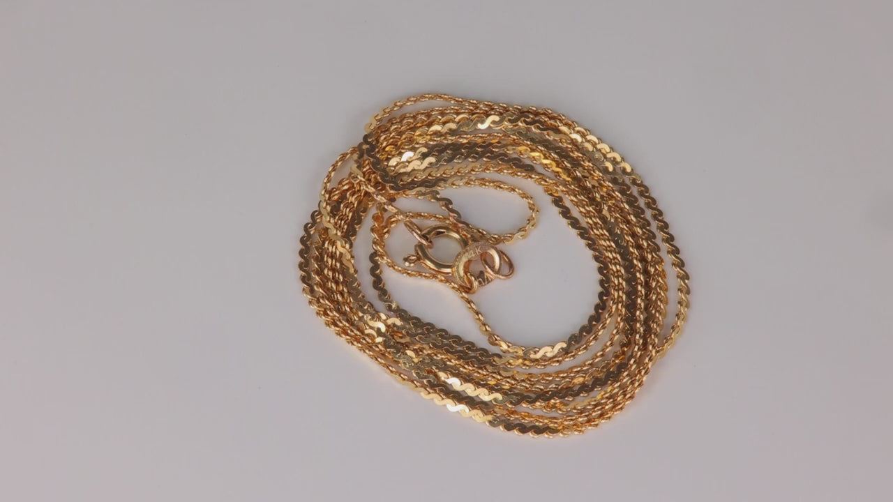 14K Yellow Gold Serpentine Link Chain 30"