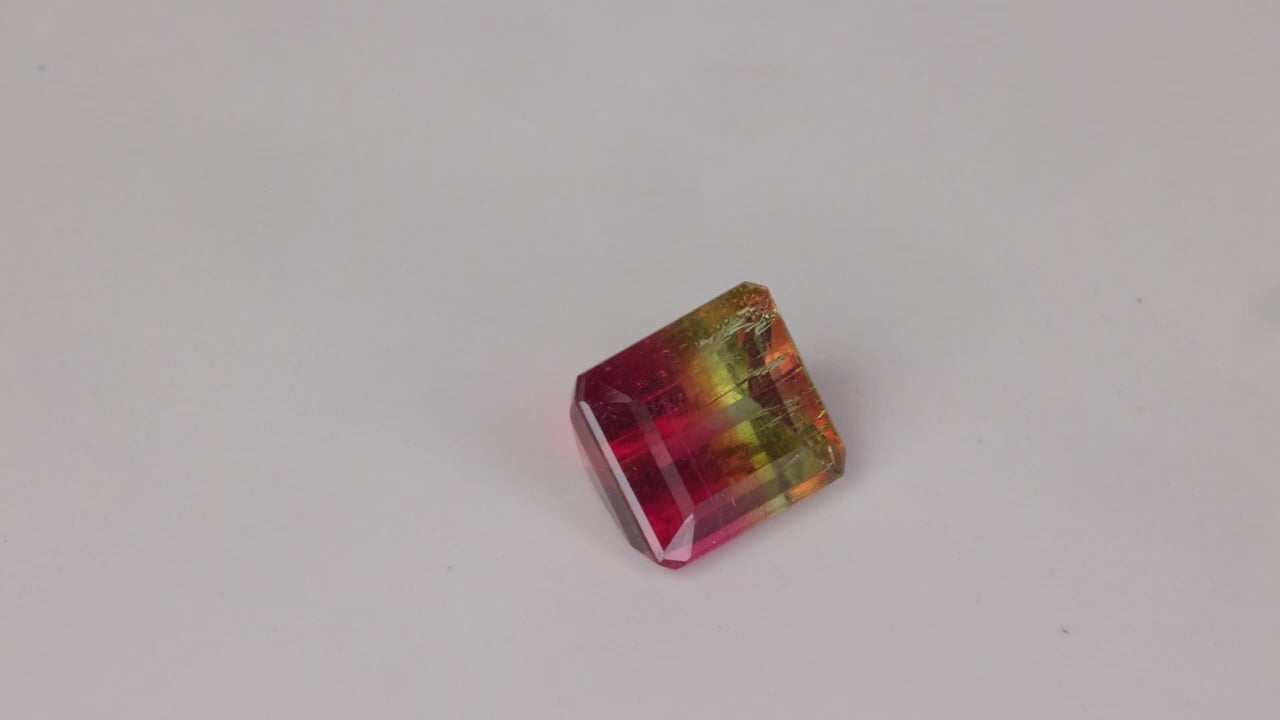 Emerald Cut BiColor Tourmaline 2.66 Carats