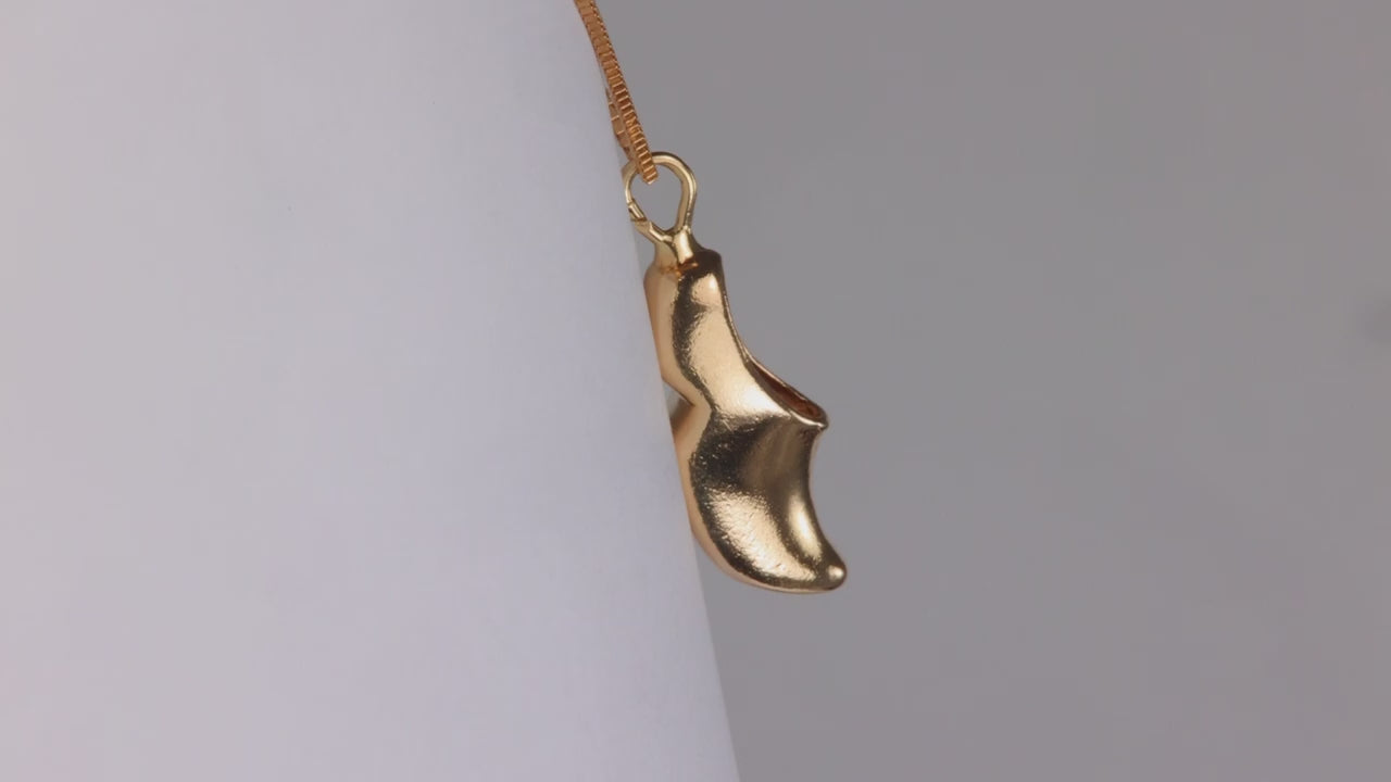 14K Yellow Gold Clog Pendant/Charm