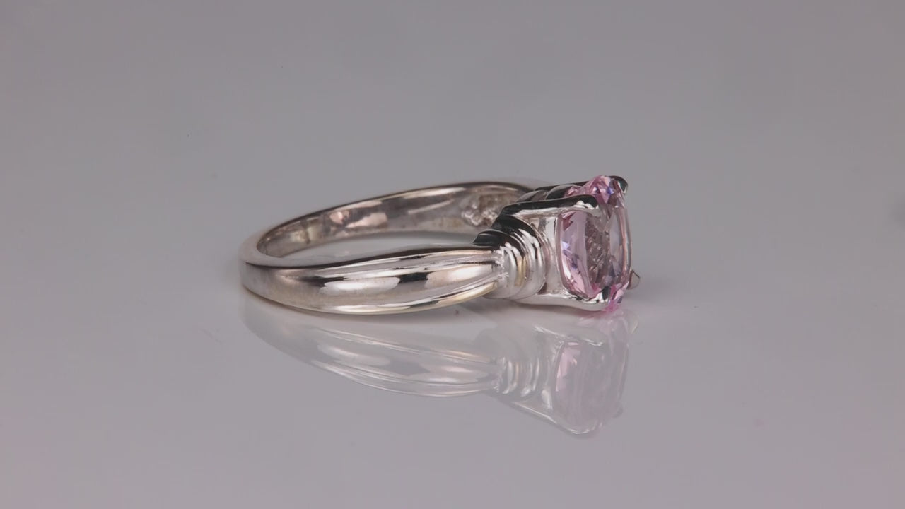 Sterling Silver Morganite Ring 1.43 Carats