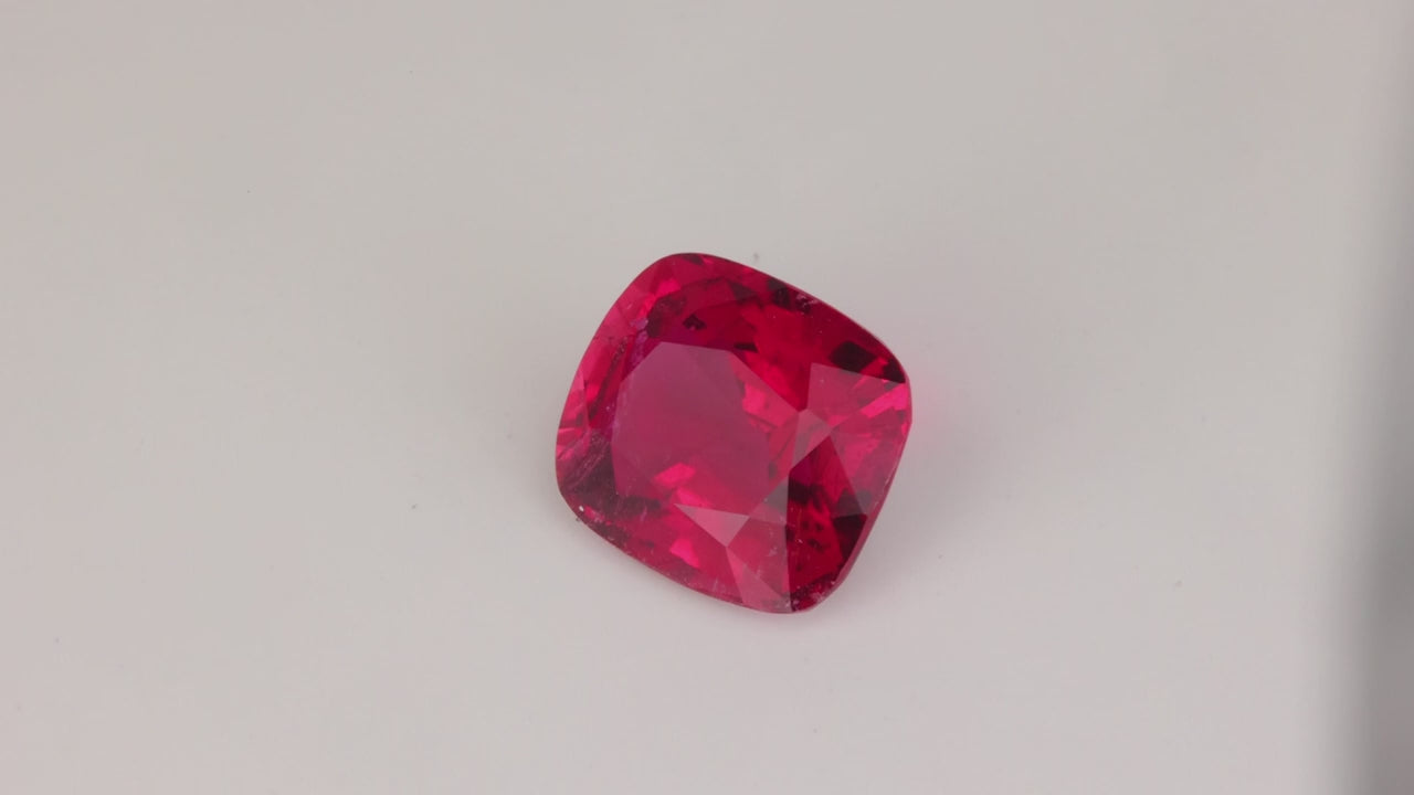 Antique Cushion Cut Rubellite Tourmaline 6.07 Carats