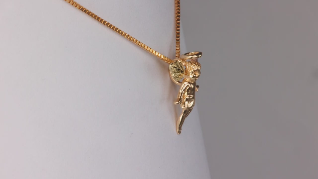 10K Yellow and Rose Gold Angel Slide Pendant
