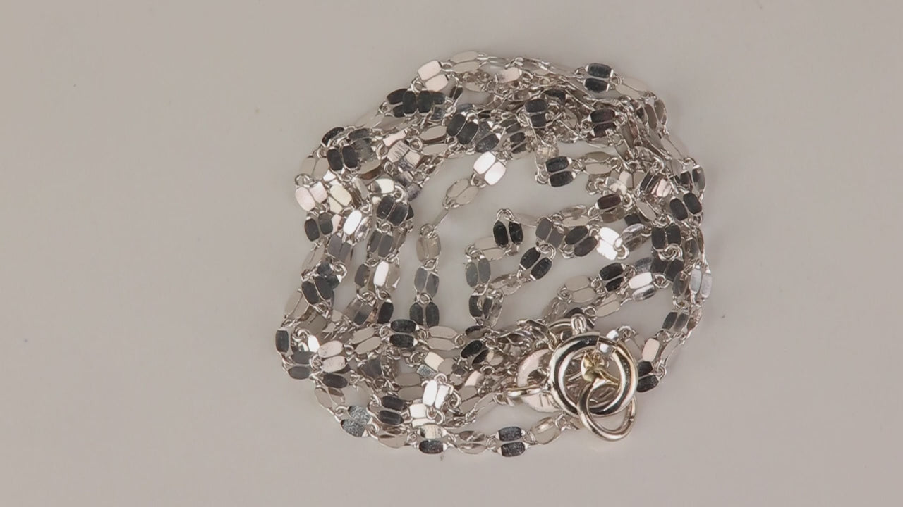 14K White Gold Sparkle Chain 15"