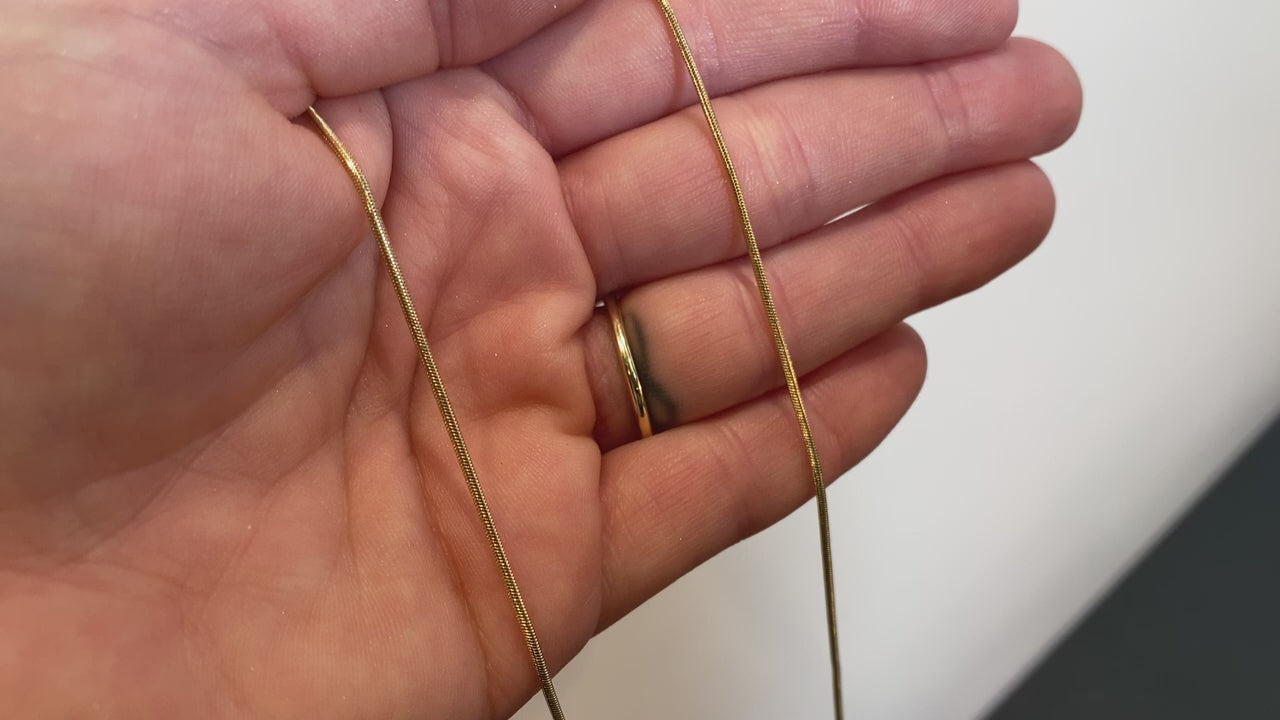 14K Yellow Gold Dainty Mesh Necklace