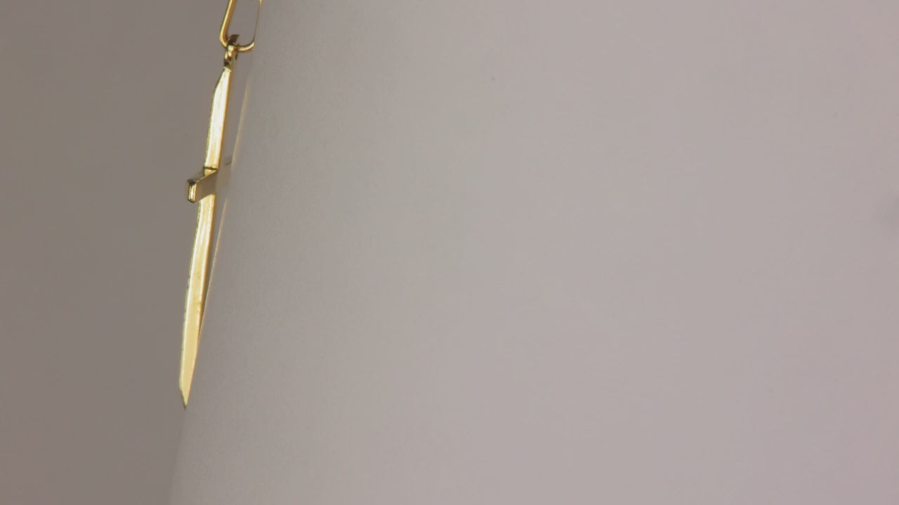 18K Yellow Gold Diamond Cut Cross Pendant